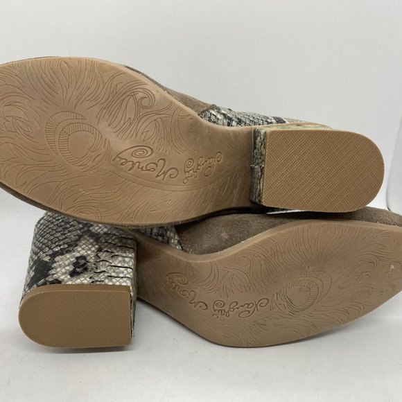 Naughty Monkey Sz 8.5 Woman's bootie Snake like Leather Side Zip Fashion boots - Picture 11 of 11